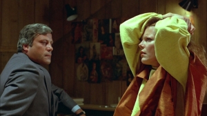 The brilliant Oliver Reed (left) and Samantha Eggar (right) in The Brood.